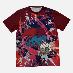Pokémon Center Salamence Evolution Tee Burgundy Red Graphic Shirt Adult Medium